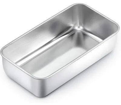 Productafbeelding van Roestvrijstalen broodvorm, 23,5 x 12,6 x 6 cm. Geschikt voor brood, cake en toast. 1 stuk
