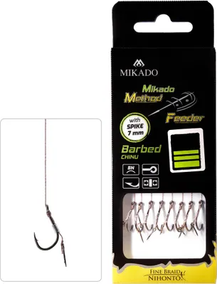 Obrázek produktu pro Mikado Návazec Mf S Jehlou Háček S Protihrotem Číslo 14 / Vlasec 0.20mm/10cm 8 Ks