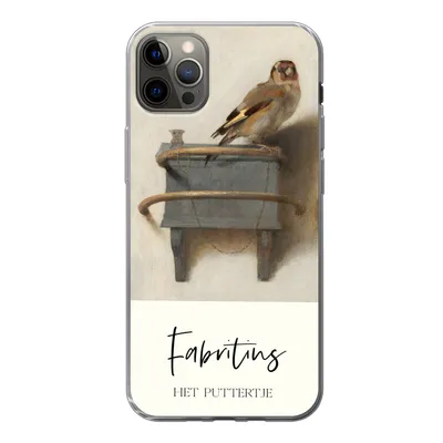 Produktbild von MuchoWow® Handyhülle Schutzhülle Hülle für iPhone 12 Pro Max Alte Meister - Der Stieglitz - Fabritius Silikon Softcase Handy Hülle - Hartschale