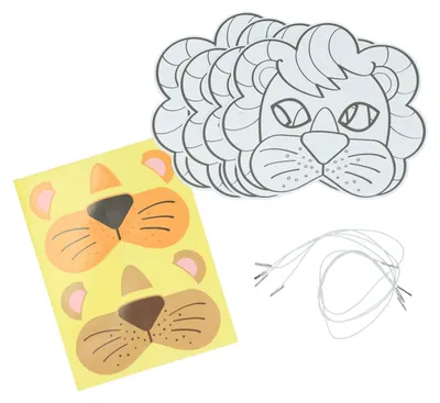 Image de Colorie ton propre masque de lion - 4 masques