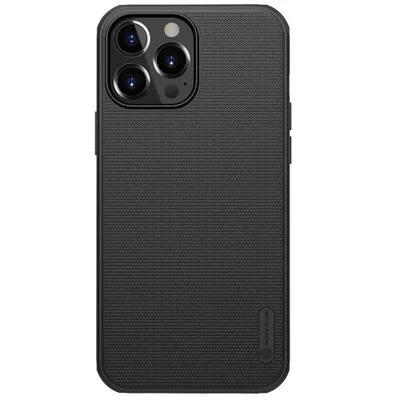 A black phone case with a textured surface and a camera cutout is shown against a white background.