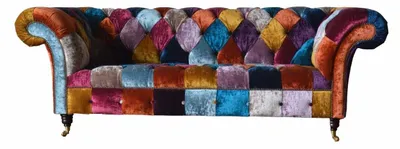 Immagine prodotto di Divano tessile Chesterfield Divano imbottito Divani in tessuto 3 posti Design
