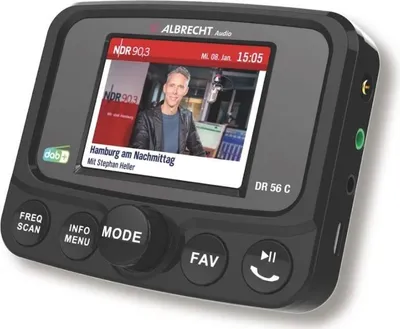 Zdjęcie produktu dla ALBRECHT DR 56C DAB+ Autoradio-Tuner mit Farbdisplay DAB/DAB+, Service Follow