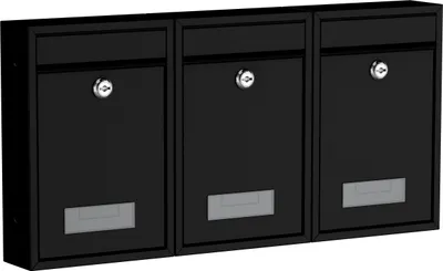 Produktbild von BASI - Briefkasten - SET - 3x BK 100M - matt schwarz - 3x2170-1200