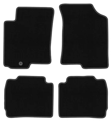 Image de Tapis de sol en moquette pour Kia Cerato 2004-2008 (à hayon/berline) – jeu 4 pièces, noirs, sur mesure – Wielganizator BASIC