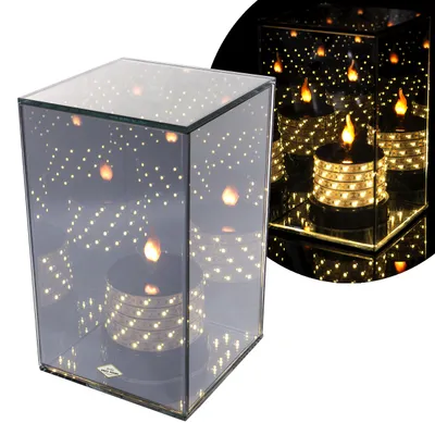 Zdjęcie produktu dla Niski znicz LED LUSTRO 3D na baterie - 20 cm