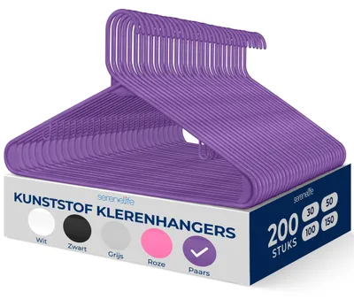 Kleiderbügel Kunststoff Antirutsch 200 Stück Lila