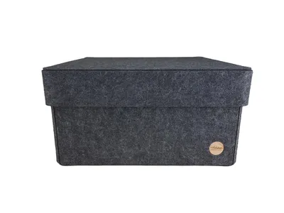 Produktbild von Aufbewahrungsbox CLASSIC Filz Gr. M (32x32x17 cm) mit Deckel in anthrazit meliert