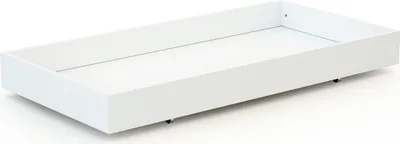 Produktbild von AT4 - ESSENTIEL Bettschublade Weiß | Für Babybett 60x120 cm | Universelle Holzschublade | Schublade mit 4 Rollen | Höhe 15cm | Praktische und diskrete Aufbewahrung | Platzsparend