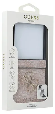 Image de Étui GUESS pour SAMSUNG Z Flip7 GUHCZF74GMGPI (CuirPolyuréthane4G Metal Logo) rose
