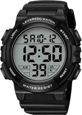 Produktbild von Digitaluhren für Herren mit Leuchtfunktion, 5 ATM wasserdicht, Herren-Digitaluhr, Sportuhr mit Gummiarmband, Armbanduhr mit LED-Anzeige/Alarm/Stoppuhr