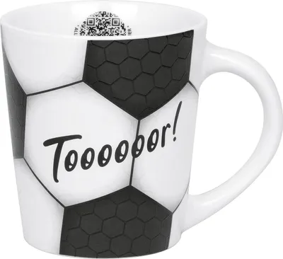 Immagine prodotto di Könitz Becher Fußball - Tooooor!, Tasse, Kaffeetasse, Porzellan, Schwarz, 380 ml, 1111342837