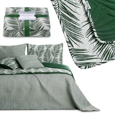 Zdjęcie produktu dla Narzuta pikowana dwustrona TROPICAL 170X210 zielona AmeliaHome