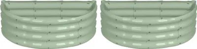 Produktbild von Halbrunde Hochbeete aus verzinktem Stahl – 90 cm x 45 cm – Grün – 2er-Pack