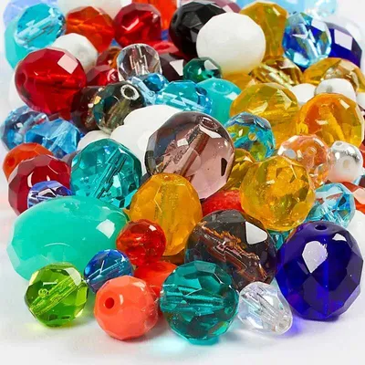 Image de Mélange de perles à facettes, 3-15 mm, couleurs assorties, 400 g