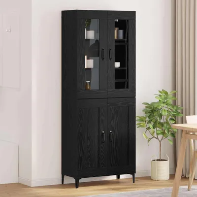 Produktbild von vidaXL Highboard Schwarz Eichen-Optik 69,5 x 34 x 180 cm Holzwerkstoff