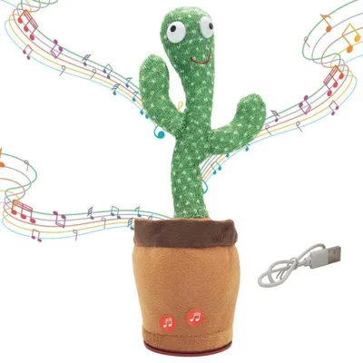 Produktbild von Extralink Toys, Tänzelnder und singender Kaktus, Interaktive LED‑Spielzeug mit USB