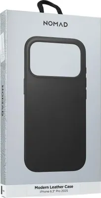 Obrázok produktu pre Moderné kožené puzdro Nomad, čierne - iPhone 17 Pro