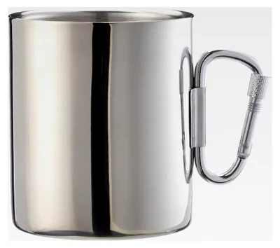 Produktbild von BasicNature Edelstahl Thermobecher 'Karabiner' - 0,33 L