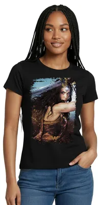 Produktbild von Spreadshirt Wonder Woman Vintage Porträt Frauen T-Shirt, M, Schwarz