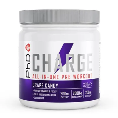 Produktbild von PhD Charge All-In-One Pre-Workout (20 serv) Grape Candy - Pre-Workout - Pre-Workout Booster