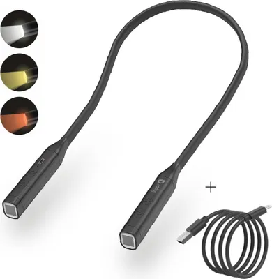 Immagine prodotto di Lappr Helicon - Lampada da lettura da collo - Lampada LED ricaricabile - Luce da lettura dimmerabile con 3 modalità di illuminazione
