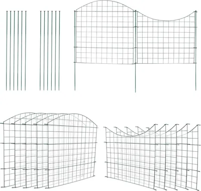 Produktbild von Lospitch Teichzaun Steckzaun Metallzäune Wildzaun Drahtzäune Gartenzaun Tiergehege Zauntor Unterbogen 10x