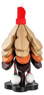 Produktbild von Weihnachtsbaum-Untersetzer-Set, hitzebeständige Holzuntersetzer mit Ständer, festlicher Tischschutz für heiße Speisen und Weihnachtsdekoration