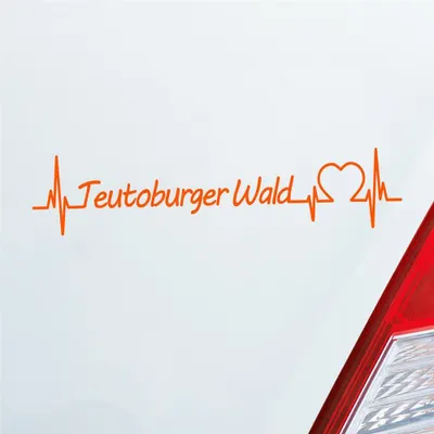 Produktbild von Auto Aufkleber Teutoburger Wald Puls Herzschlag mit Ferien Region Motiv 19x4 cm Orange Sticker Heckscheibenaufkleber