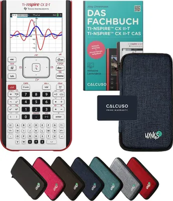 Produktbild von TI-Nspire CX II-T inkl. Schutztasche Blau & Fachbuch (160 Seiten, 17x24cm) – Grafikrechner – Smart Set