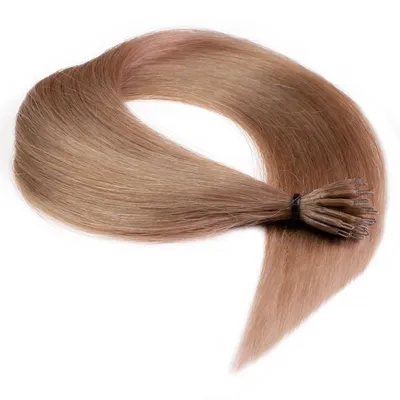 Image de hair2heart Premium Nanoring Extended human hair straight - 25 mèches 1g 60cm 8/01 blond clair naturel cendré