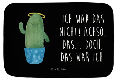 Produktbild von Mr. & Mrs. Panda Badezimmerteppich Kaktus Heilig - Schwarz - Geschenk, Kakteen, badezimmermatte, Schwester, Badteppich, Schwestern, Eltern, Teppich Bad, Badematte