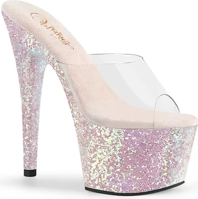 Produktbild von ADORE-701LG Damen Slipper von Pleaser, Transparent Weiß , EU 39, US 9