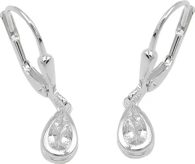 Produktbild von Ohrbrisur Ohrhänger Ohrringe 23x5mm Tropfen Zirkonia Silber 925
