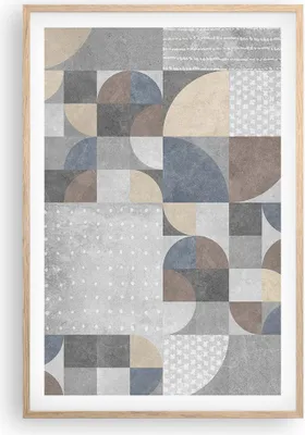 Produktbild von Gerahmtes Poster - Rahmen in heller Eiche - Geometrie Kunst Stein - 61x91,5 cm - Wand Bild - Wanddeko - Wandbilder - Kunstposter - Wandposter - Bilderrahmen - Bilder - Kunstdruck - P2NPA61x91-4621