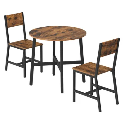 Produktbild von VASAGLE Essgruppe, Küchentisch mit 2 Holzstühle, Esstisch-Set