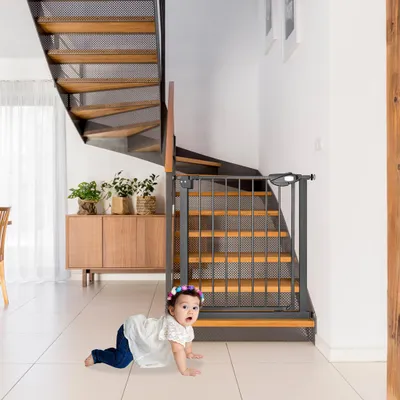 Produktbild von YZNAHRE Treppenschutzgitter für Kinder 85cm-95cm Türschutzgitter ohne Bohren mit Auto-Close Kinderschutzgitter Baby Schutzgitter Metall Türgitter, Schwarz