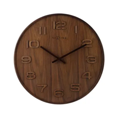 Produktbild von NeXtime NE-3096BR Wandklok Dia. 35 Cm, Hout, Bruin, 'Wood Wood Medium'
