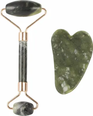 Image de Verk 24367 Rouleau de massage facial Rouleau de Jade vert