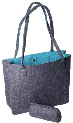 Immagine prodotto di Borsa in feltro grande, modello M, capacità 15 litri, nei colori grigio scuro e petrolio