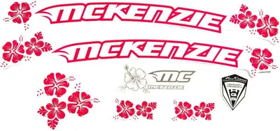Produktbild von Fahrrad DEKOR Satz Aufkleber Rahmen frame Decal Sticker MC KENZIE Label pink weiß