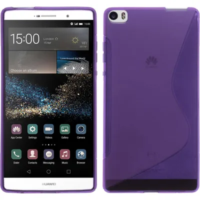 Produktbild von PhoneNatic Case kompatibel mit Huawei P8max - lila Silikon Hülle S-Style + 2 Schutzfolien