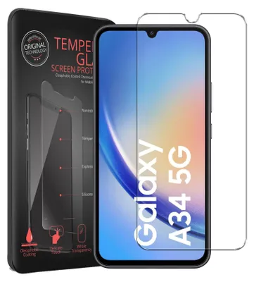 Immagine prodotto di 2x pellicola protettiva per Samsung Galaxy A34 5G protezione dello schermo in vetro blindato del telefono cellulare