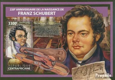 Produktbild von Briefmarken Zentralafrikanische Republik 2017 Mi Block 1660 (kompl. Ausgabe) postfrisch Franz Schubert
