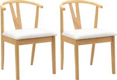 Imagen del producto de vidaXL: Juego de 2 sillas de comedor, madera de caucho maciza, color natural y claro