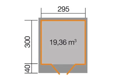 Productafbeelding van Tuinhuis Weka 179, maat 4, inclusief vloer, afmetingen 356 x 375 cm, naturel
