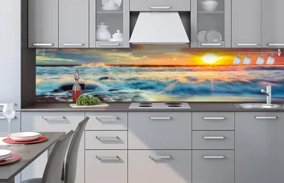 Produktbild von Küchenrückwand Folie selbstklebend SONNENUNTERGANG 260 x 60 cm - Klebefolie - Dekofolie - Spritzschutz für Küche -