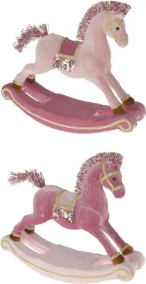 Productafbeelding van Rocking Horse Sequins 35 cm 2As kerst Nampook
