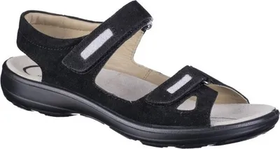 Produktbild von JOMOS Damen Leder Sandalen schwarz, Extra Weite H, weiches Leder Fußbett