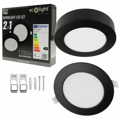 Image de Spot LED encastrable rond 12 W CCT 2 en 1 noir IP20